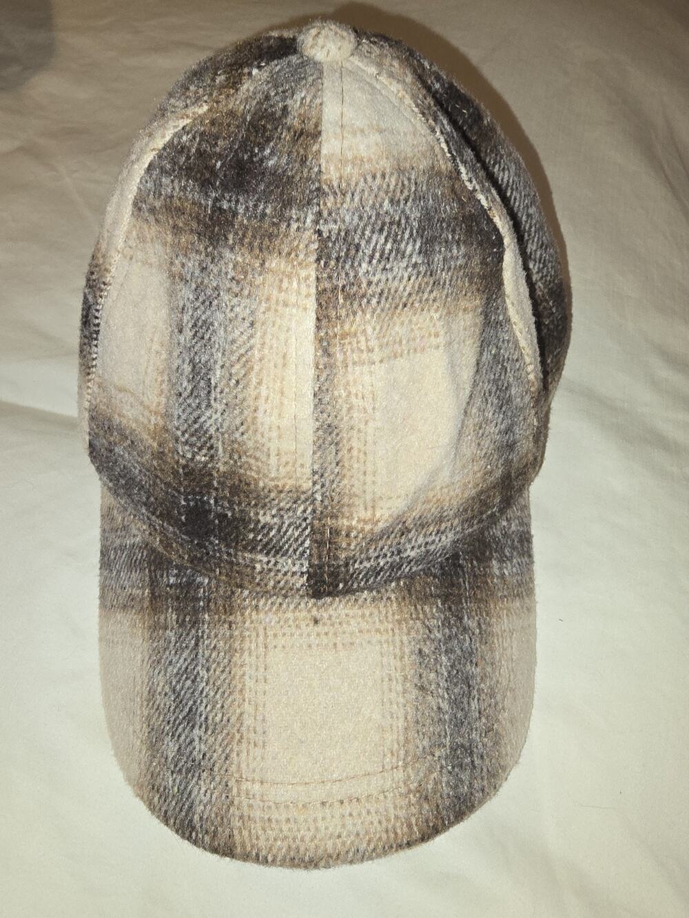 Kensie Brown and Tan Plaid Flannel Baseball Cap Hat